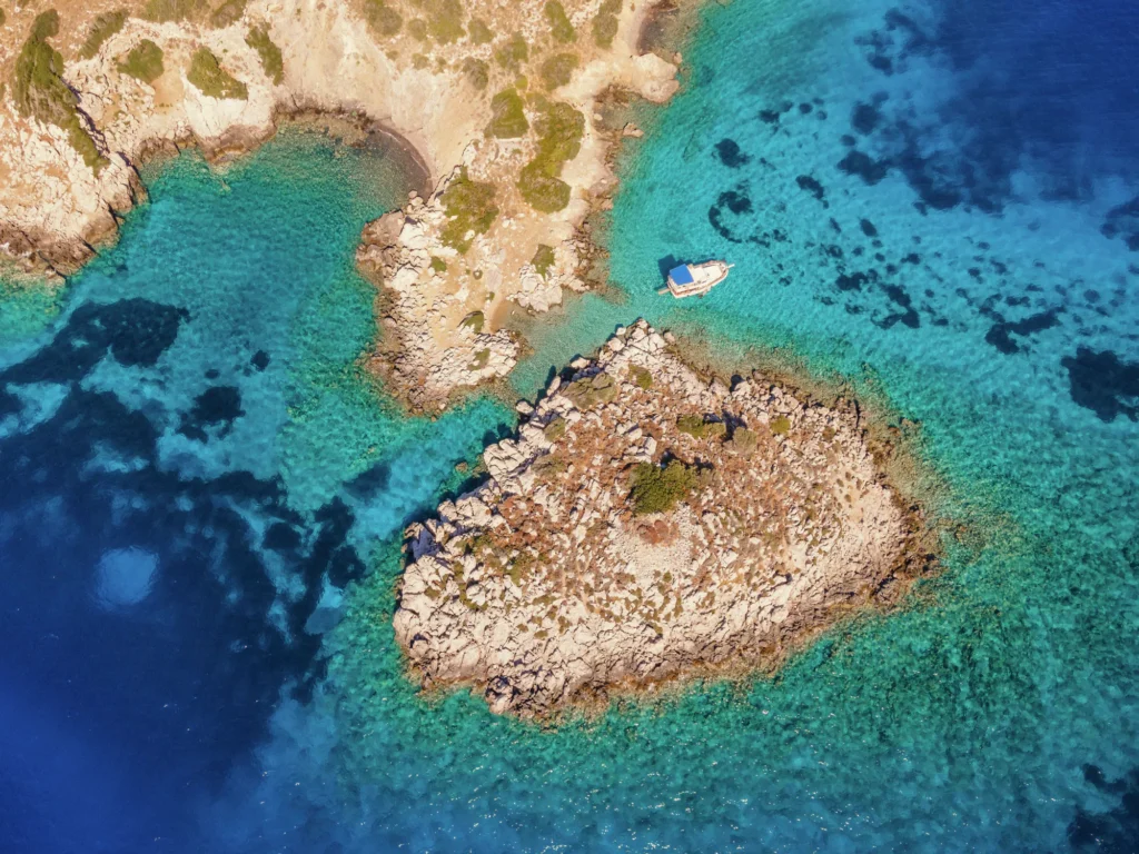 Aerial view of the Marmaris coastline in Turkey