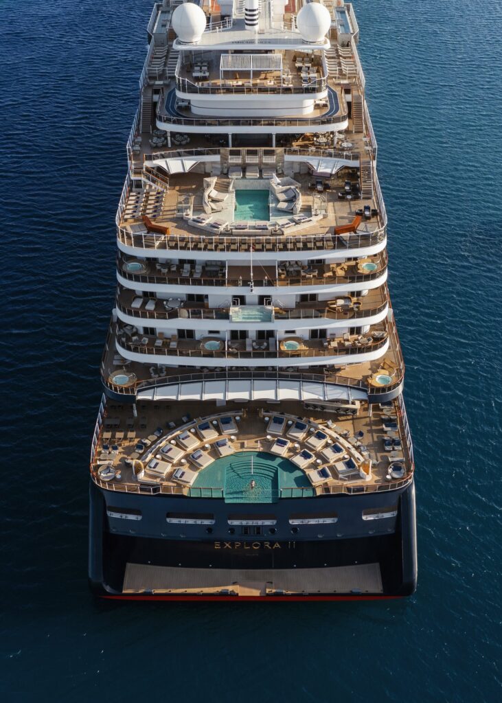 Aerial view of the stern of Explora II