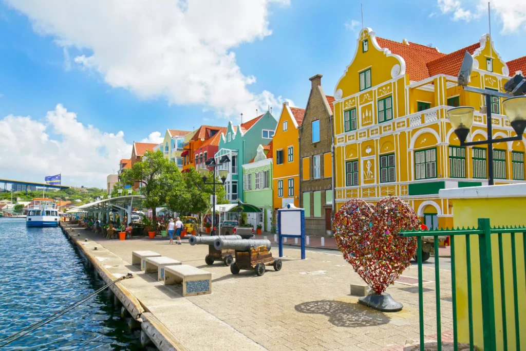 Colorful houses and canals in Willemstad, Curacao