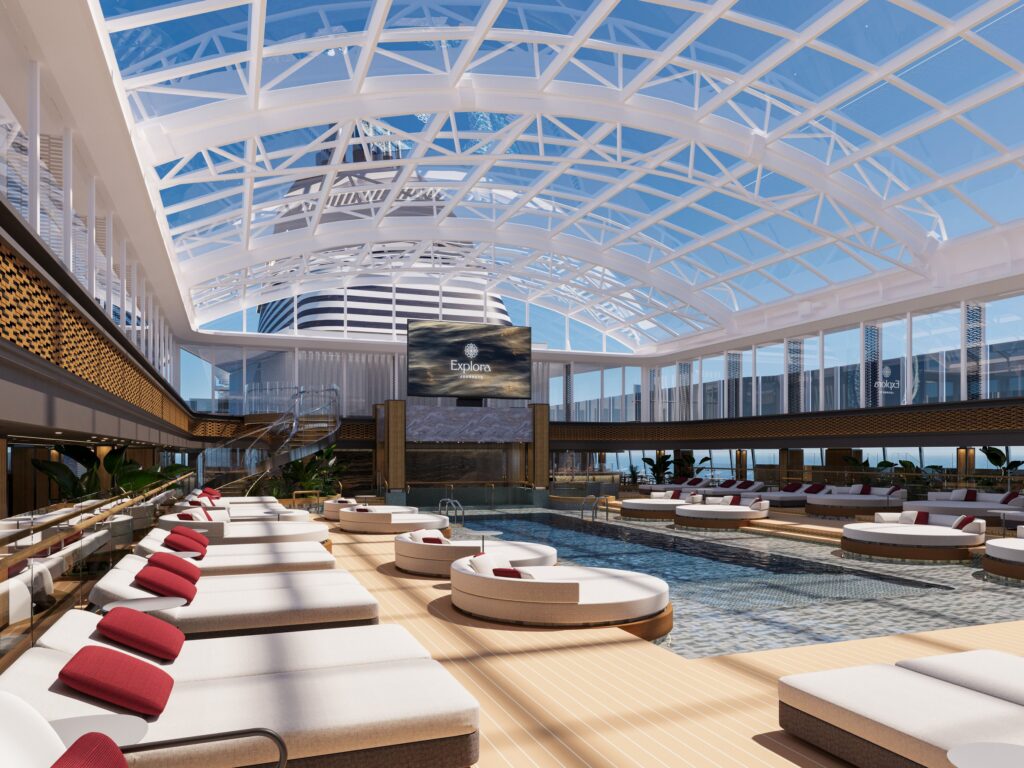 Conservatory pool and bar aboard Explora III