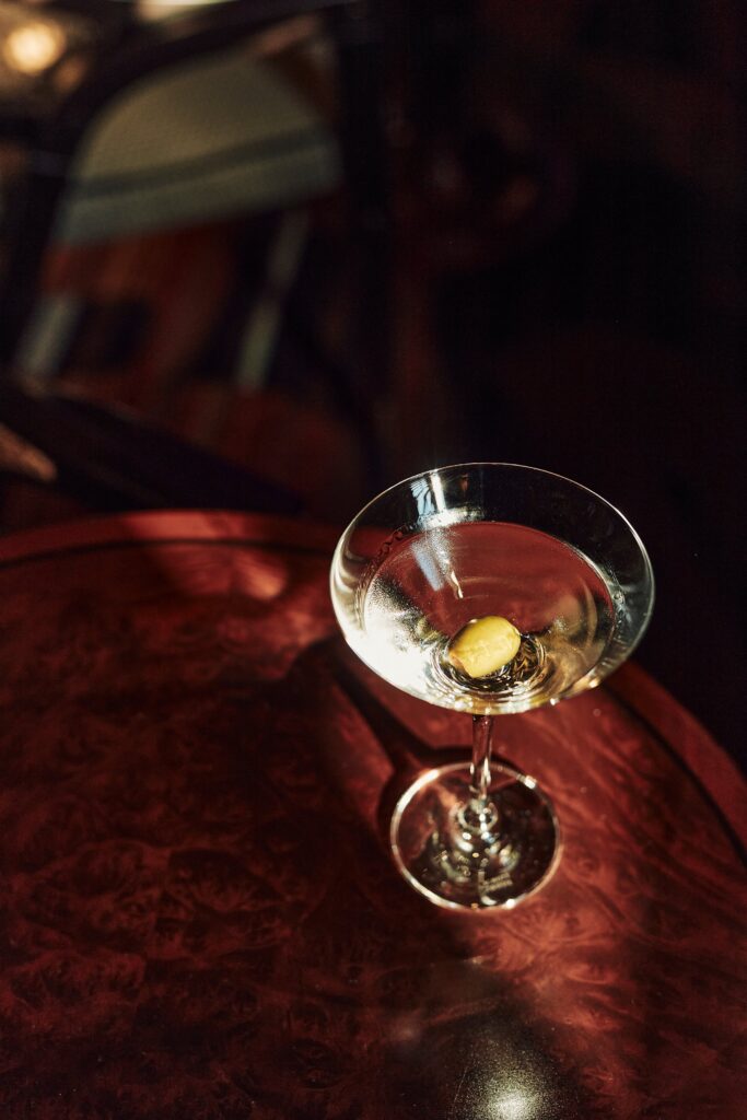 Classic martini at an onboard bar on Crystal
