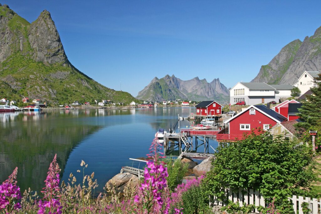 Fjordside village of Lofthus, Norway