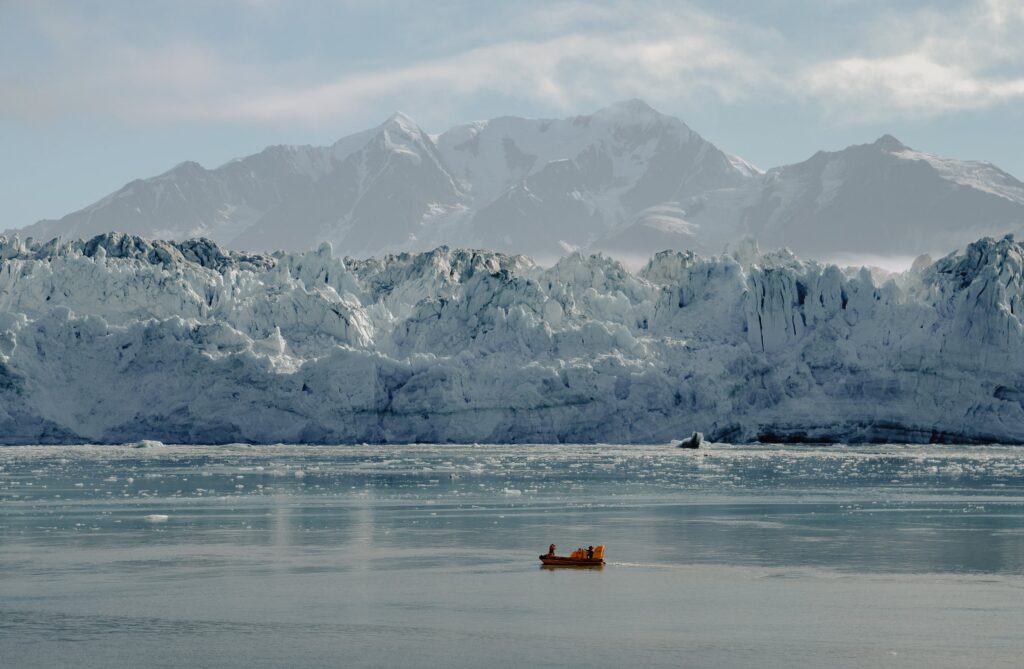 Glacier meeting the sea in Alaska
