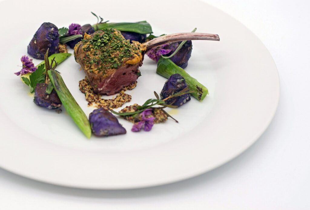 Lamb dish at Lumière restaurant aboard Scenic Eclipse