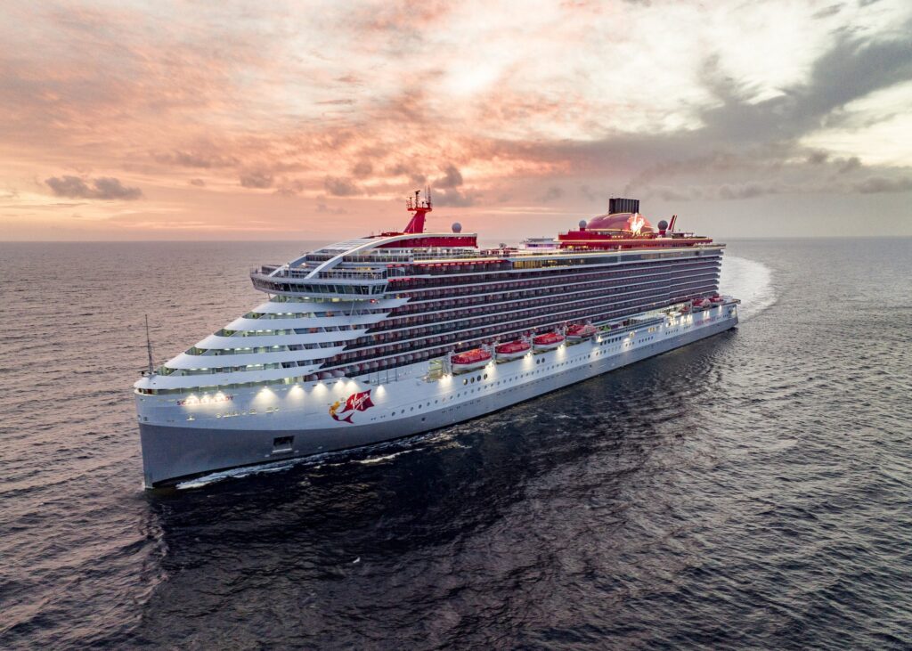 Scarlet Lady cruise ship at sea