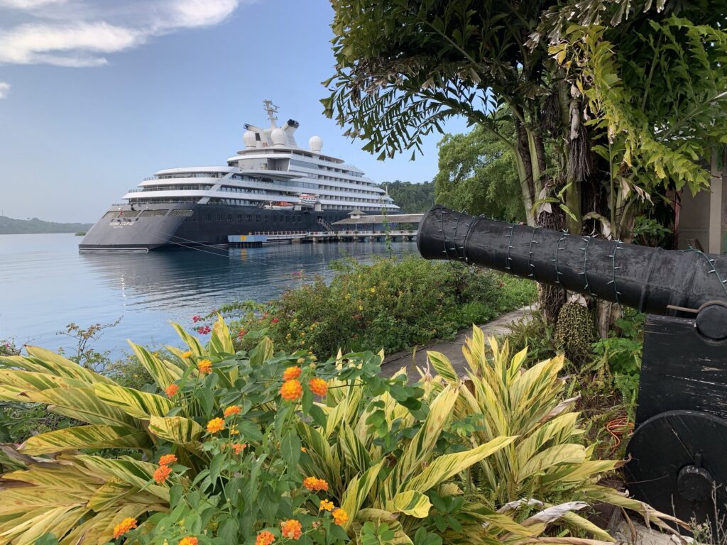 Scenic Eclipse at anchor off Port Antonio, Jamaica