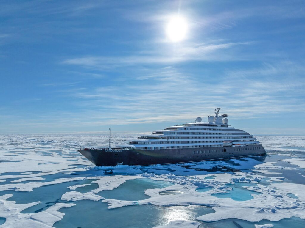 Scenic Eclipse in Arctic pack ice north of Svalbard
