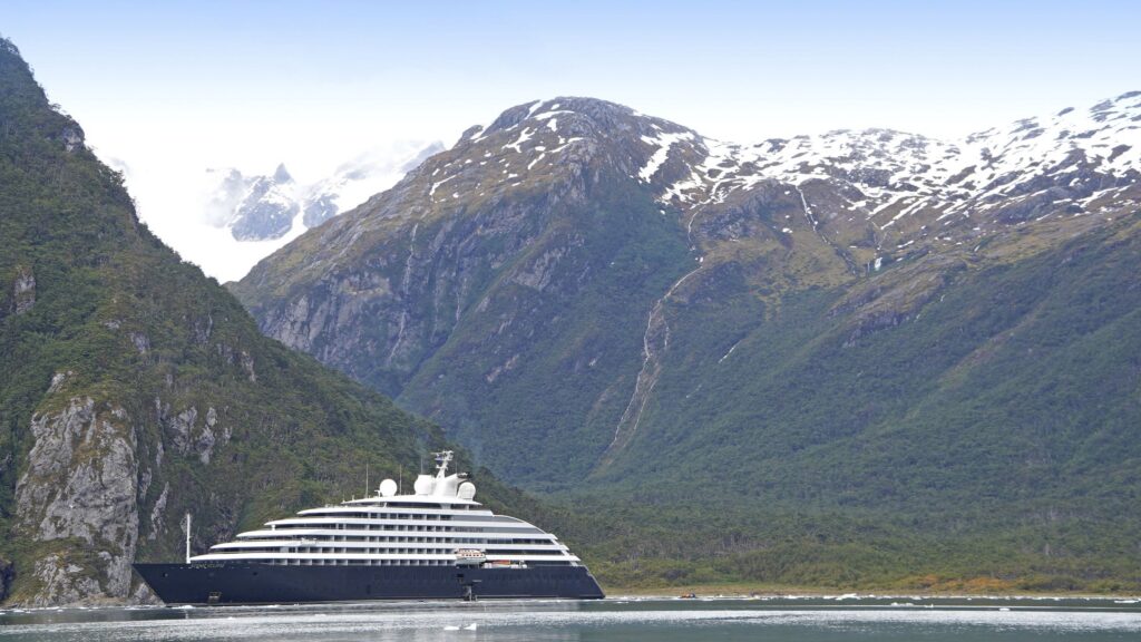 Scenic Eclipse in Garibaldi Fjord, Chilean Patagonia