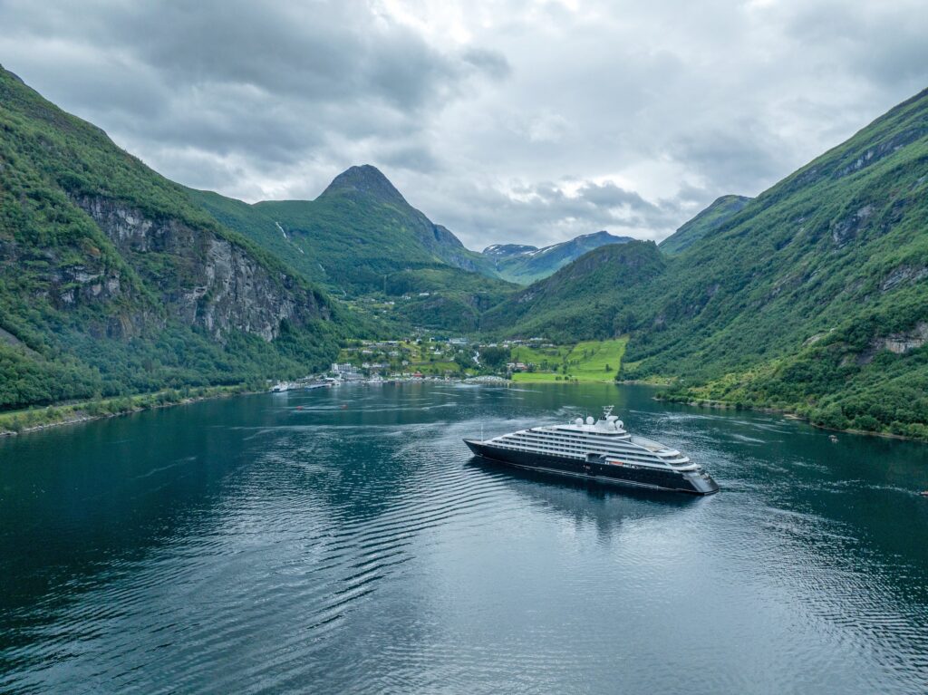 Scenic Eclipse in Geirangerfjord, Norway