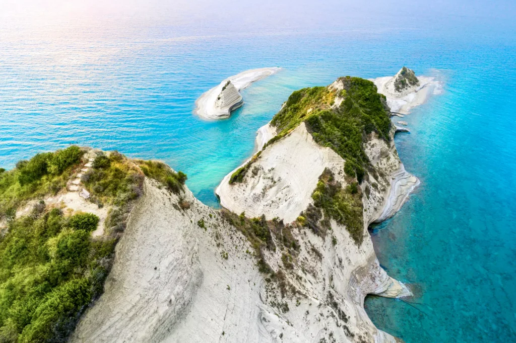 The cliffs of Cape Drastis in Corfu, Greece